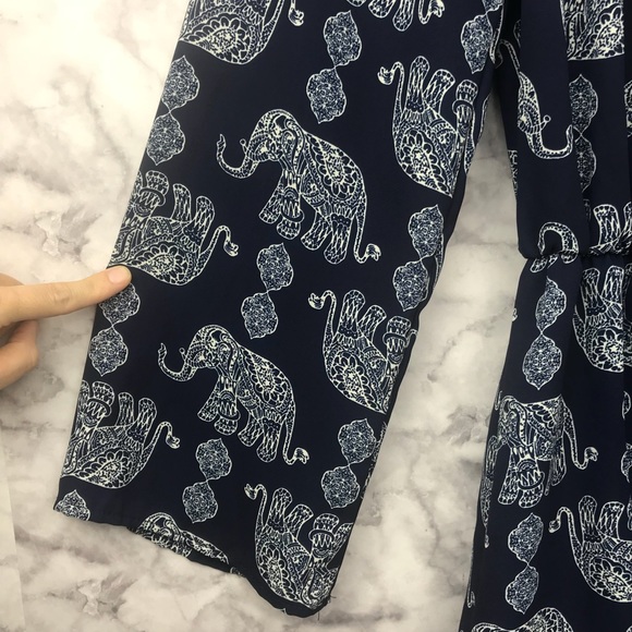 Jesse & J Elephant Print Bohemian Flowy Romper - Picture 5 of 8